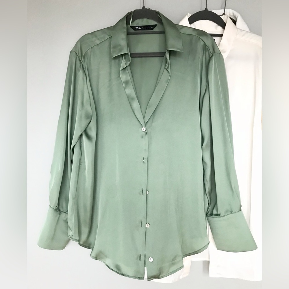 Zara Satin Effect Button Up